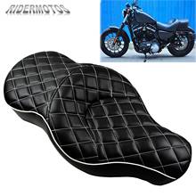 Motorcycle Leather Two Up Driver Front Rear Passenger Seat For Harley Sportster Sportster XL 883 1200 48 Iron Roadster Custom 2024 - buy cheap