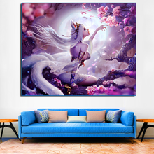 DIY Diamond Painting diamond Embroidery Fantasy Woman Nine Tailed Fox 5d rhinestone mosaic Diamond needlework cross stitch decor 2024 - buy cheap