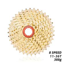 Peças de bicicleta de estrada freewheel 8 velocidades 8 -36t, aço resistente, alta qualidade, velocidade variável, volante dourado, peças de bicicleta quente 2024 - compre barato