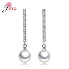 Hot Selling 925 Sterling Silver Top Quality Zircon Square Design Shinning Water Pearls Dangle Drop Earrings For Women Wedding 2024 - buy cheap