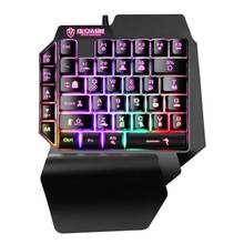 Miniteclado de juegos para teléfono móvil, tableta con cable de una mano para juego de PUBG, teclado colorido con retroiluminación para jugador 2024 - compra barato