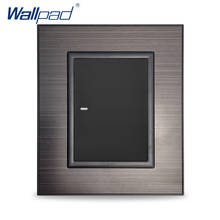 Wallpad 1 Gang 3 Way intermediate Wall Light Switch Black Stainless Steel Panel Plastic Button 2024 - buy cheap