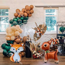 Kit de guirlanda de balão para chá de bebê, 144 pçs, madeira dupla, rosa azul, arco de balão, marrom, selva, decoração do 1 ° aniversário 2024 - compre barato