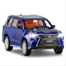 Diecast 1:32 Lexus LX570 Car Model Metal Alloy Toys Children Sound and Light Pull Back Toys Gift Souvenir 2024 - buy cheap