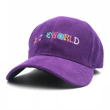 Boné de papai travis scotts, álbum mais recente, feito com letras astroworld, em veludo, chapéu de beisebol feminino e masculino, osso, gorros casquette 2024 - compre barato