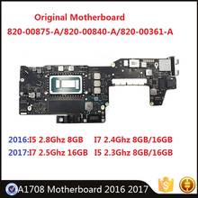 A1708 Motherboard para MacBook Pro 13 "820-00875-A 820-00840-A I5 I7 2.0Ghz 2.4Ghz 2016 Ghz 2.3 2.5Ghz Placa Lógica 2017 GB 16 8GB 2024 - compre barato