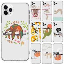 Sloth Cute Animals Phone Case Transparent for iPhone 6 7 8 11 12 s mini pro X XS XR MAX Plus cover funda shell 2024 - buy cheap