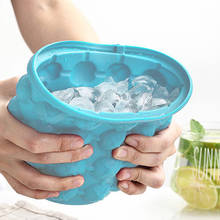 1100ML Round Reusable Silicone Ice Bucket With Lid, 2 In 1 Portable  Maker Mold, Ice Maker Tray For Ice Whiskey 2024 - buy cheap