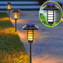 Lámpara LED de llama Solar 2 en 1 para exteriores, luces Soalr impermeables para césped, llama/luz blanca para patio, camino, luces de paisaje 2024 - compra barato