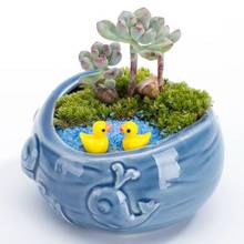 Maceta europea de porcelana con forma de pez azul, florero, Mini Cactus, bonsái, macetero para plantas crasas, decoración para el hogar y el jardín 2024 - compra barato