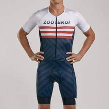 Мужской костюм Zootekoi для триатлона, летний велосипедный костюм с коротким рукавом, боди, велосипедная одежда 2024 - купить недорого