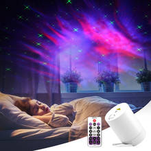 Proyector de cielo estrellado con luz nocturna, lámpara LED con ondas de agua, música de estrellas, giratoria, Control remoto, Bluetooth, para cabecera de dormitorio 2024 - compra barato