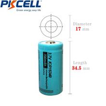 Baterías recargables de iones de litio, 4 Uds., PKCELL 3,7 V ICR16340 CR17345 17345 700mAh, botón superior 2024 - compra barato