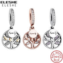 ELESHE-colgante de árbol de la vida familiar para pulsera, cuentas de cristal de plata esterlina 925, compatible con Pulsera Original, fabricación de joyas de plata 925 2024 - compra barato