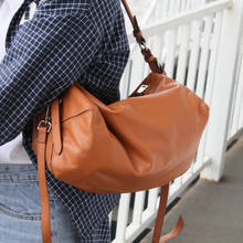 Luxury Shoulder Big Female Bag Soft Genuine Leather Handbags Women Bag Solid Color Zipper Shoulder Crossbody Bags Fashion Totes 2024 - buy cheap