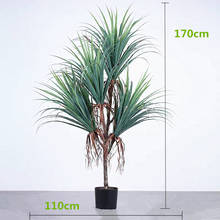 Plantas artificiais dracaena verde tropicais grandes, 120-170cm, vasos de plástico para interior, hotel, escritório, loja, decoração para casa 2024 - compre barato
