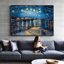 Van Gogh Starry Night Canvas Paintings Replica On The Wall Impressionist Starry Night Canvas Pictures For Living Room(No Frame) 2024 - buy cheap
