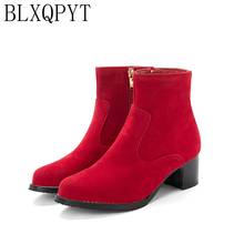 BLXQPYT Super Size 31-52 mornas do Inverno Ankle Boots Mulheres 2019 zipper Saltos Altos 5 centímetros Bombas Festa de Casamento sapatos botas de neve mulher L-2 2024 - compre barato