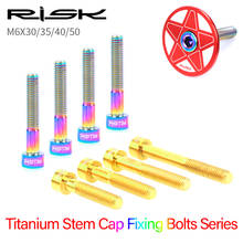 RISK MTB Road Bike Bicycle Headset Stem Cap Fixing Bolt Countersunk Screw For Star Nut Titanium Alloy M6x30/40/50mm 2024 - buy cheap