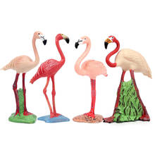 Simulated Flamingo Model Figures Beautiful Animal Birds Ornament Decoration Toys for Birthday Realistic Mini Flamingo Lovebird 2024 - buy cheap
