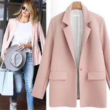 Pink Blazer Women British Style Small Suit Casual Long-sleeved Blazer Feminino Veste Femme Chaqueta Mujer Dames Blazers Jasje 2024 - buy cheap