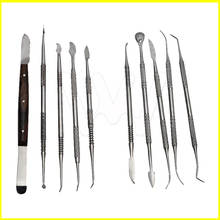 Equipamentos de laboratório dentário, conjunto de ferramentas de esculpir cera, dentista cirúrgico, faca, kit de ferramentas com 10 peças 2024 - compre barato