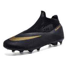 Tamanho grande 36-48 dos homens sapatos de futebol deslizamento no masculino tênis de futebol respirável treinamento esportes preto branco sg chuteiras botas zapatos 2024 - compre barato