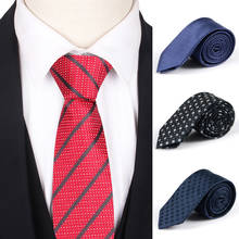Gravata skinny masculina com jacquard, clássica estilosa para meninos, gravata slim para noivo, festa de casamento 2024 - compre barato