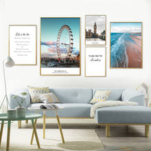 Landscape Canvas Poster Nordic Decoration Ferris Wheel Ocean Beach Wall Art Print Painting Picture Scandinavian Home Decor 2024 - buy cheap