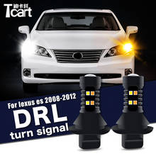 Acessórios do carro para lexus es 350 xv40 2007-2012 led daytime running luz turno drl 2in1 2024 - compre barato