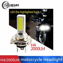 Vehemo COB H4 передняя лампа светодиодные фары для мотоциклов Светодиодный лампочки дальнего ближнего света супер яркий мотоцикл 2024 - купить недорого