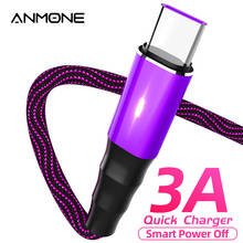 ANMONE 3A кабель для быстрой зарядки C Тип для Xiaomi Redmi K30 Note 8 Pro Micro USB C цветной 1,2 м зарядный кабель для передачи данных Type-C 2024 - купить недорого