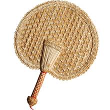 Hand-Woven Woven Straw Hand Fan Old Summer Natural Hand Fan Environmentally Friendly Hand-Woven Fan Decorative Round Fan 2024 - buy cheap