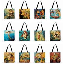 Foldable Shopping Bag Ocean Fairy Tale Mermaid Print tote Bag Ladies Shoulder Bag Women Casual Tote Fashion Bag Beach Tote Bag 2024 - buy cheap