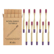 Escovas de dente de bambu para crianças, escova pequena reutilizável de carvão, banister macio, madeira e bambu para crianças com 10 peças 2024 - compre barato