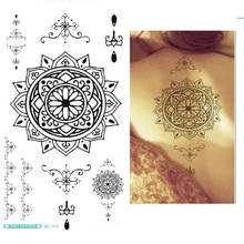 Сексуальная грудь Нижняя спина татуировки для женщин, цветок временные татуировки бумага, водонепроницаемые татуировки наклейки (1 лист) 2024 - купить недорого