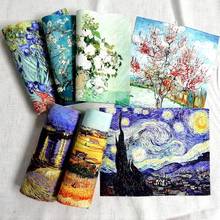 7pcs/lot Canvas Cloth Starry Sky Senna River Sew Patch Van Gogh Oil Painting Fabric For Sewing Decoration Positioning Cotton 2024 - buy cheap
