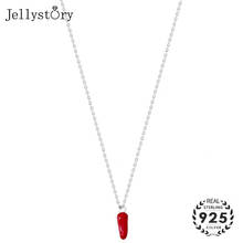 Jellystory trendy 925 sterling silver fine jewelry necklace with red chili shape pendant for female wedding party gift wholesale 2024 - buy cheap
