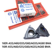 10PCS Carmex 16ER 16IR AG60 A60 G60 AG55 A55 G55 BMA CNC threaded carbide blade Lathe Cutter tools 2024 - buy cheap