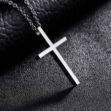 Titanium Steel Cross Pendant Necklace for Men Women Minimalist Jewelry Male Female Prayer Necklaces Chokers Silver Color Gift 2024 - buy cheap