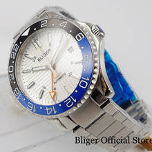 BLIGER Mechanical Men Wristwatch GMT Date Function Rotating Bezel Date Window Stainless Steel Bracelet 2024 - buy cheap