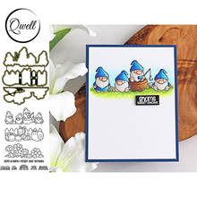 QWELL Gnome Cutting Dies Match Clear Silicone Stamps Snails Flowers DIY Scrapbooking Craft Paper Cards Making Template 2020 New 2024 - buy cheap