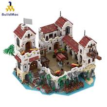 BuildMoc Idea Eldorado Fortress Pirates of Barracuda Bay MOC Building Blocks City Pirate House Bricks Toys For Kids Gift 2024 - buy cheap