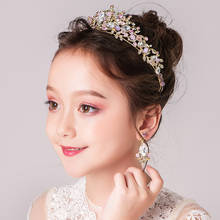 Children's Crown Headdress Princess Girl's Crown Child Headband Stage Flower Girl Head Flower Wreath Ornament 2024 - buy cheap