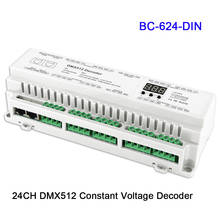 BC-624-DIN/BC-632-DIN/BC-640-DIN 24/32/40CH DMX512/8bit/16bit entrada DC12V-24V RJ45 conectar LED RGB/RGBW tira decodificador de lámpara 2024 - compra barato