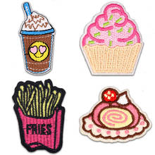 Fries Food Embroidered Iron on Patches for Clothing Patch Stripes on Clothes Applique Thermal Stickers on Garment Transfers Girl 2024 - buy cheap