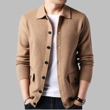 New Mens Knitted Sweatercoat Wool Blends Jacket Casual Sweater Single Breasted U15 Mens Cardigan Sweater 2024 - buy cheap