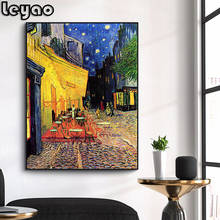 Pintura de diamantes 5D de la famosa cafetería Van Gogh, bordado de diamantes cuadrados/redondos, mosaico de paisaje, decoración del hogar 2024 - compra barato