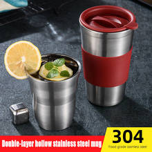 Double Layer Anti-Scald Water Cup 304 Stainless Steel Beer Mug Hollow Insulation Keep Cold Hand Cup Portable Car mug 2024 - buy cheap