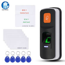 RFID биометрический контроллер доступа по отпечаткам пальцев, автономный считыватель пальцев, SD-карта, скачивание для дверного замка с брелоками 125 кГц 2024 - купить недорого